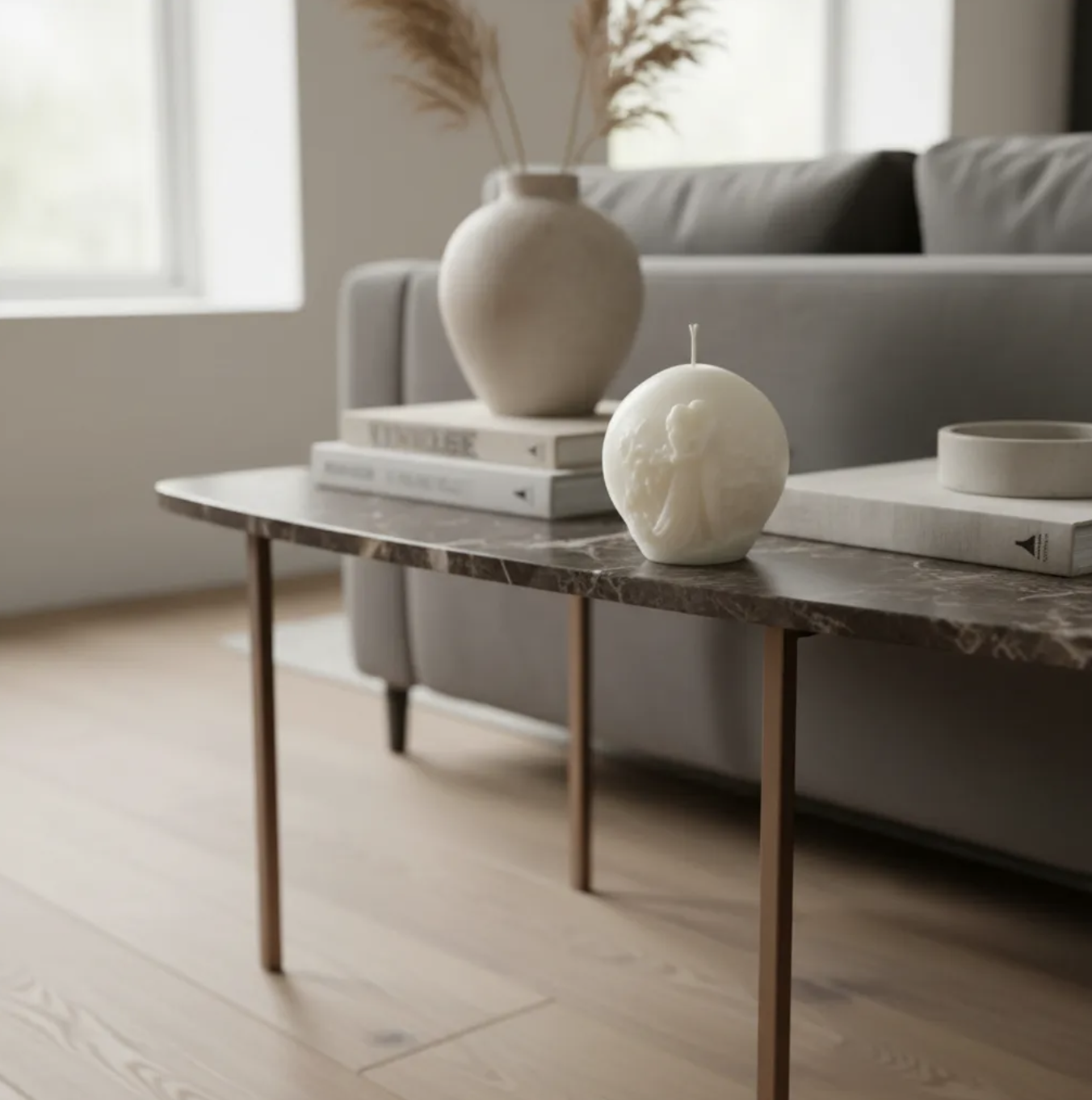 Vela Enamorados para matrimonio. Souvenir pareja decoración 7 cm en cera de soja-3