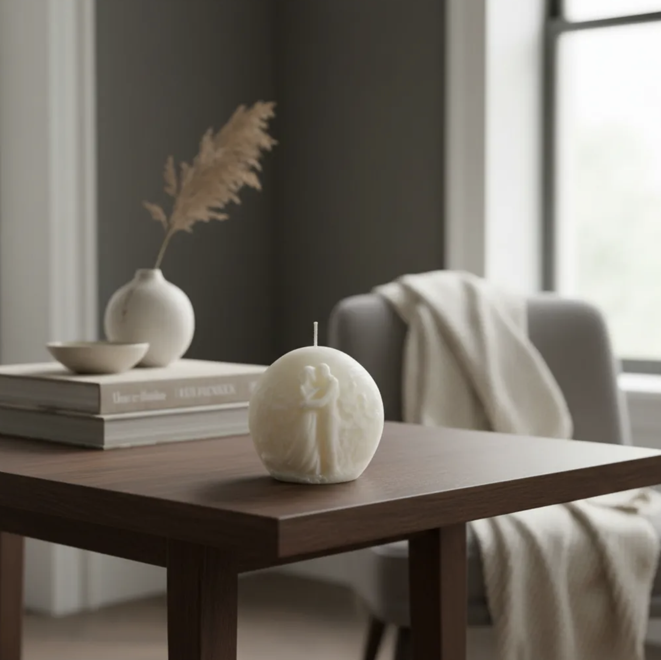 Vela Enamorados para matrimonio. Souvenir pareja decoración 7 cm en cera de soja-4