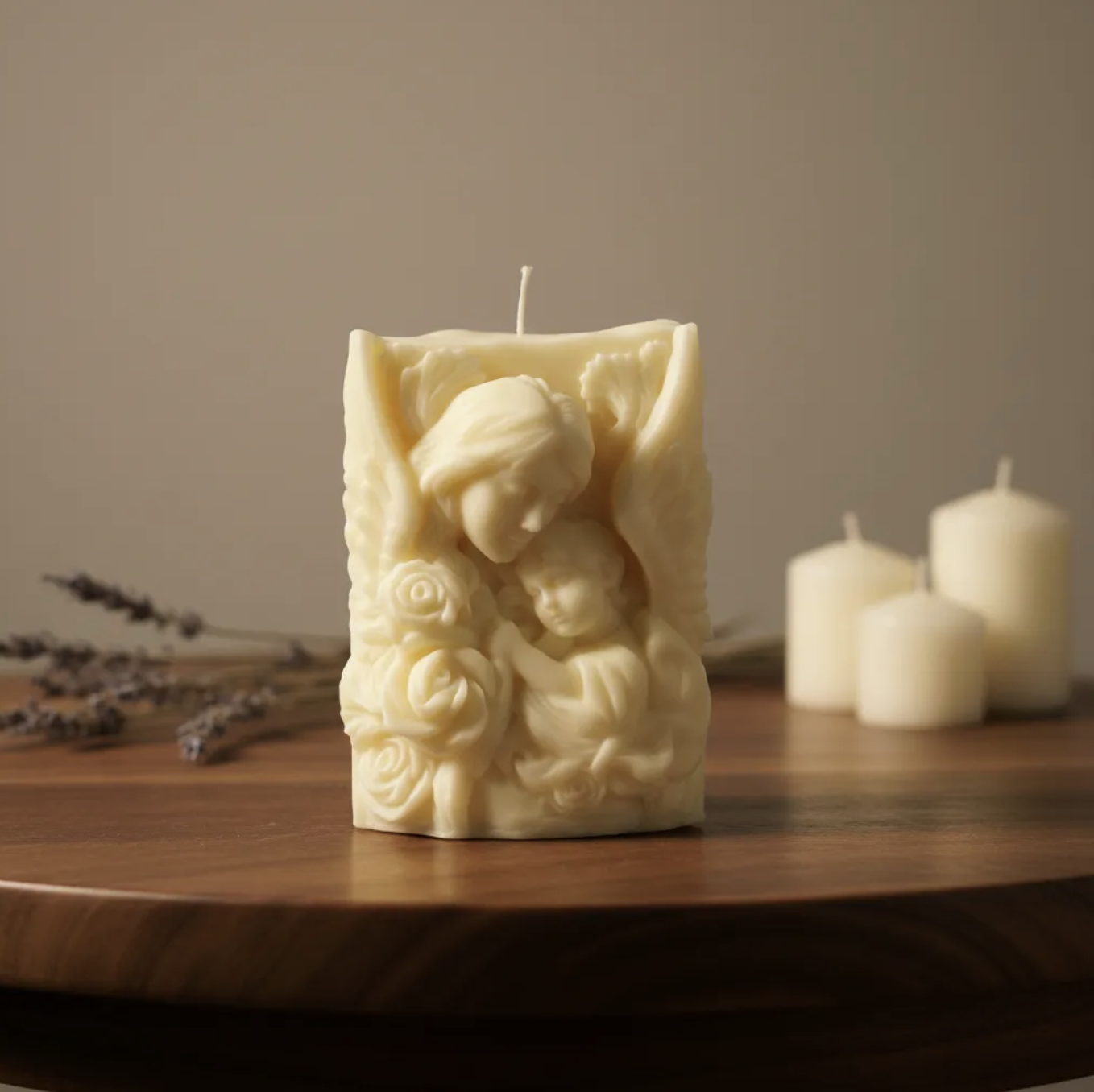 Vela Angel protector con ni o en su regazo 10 cm-4
