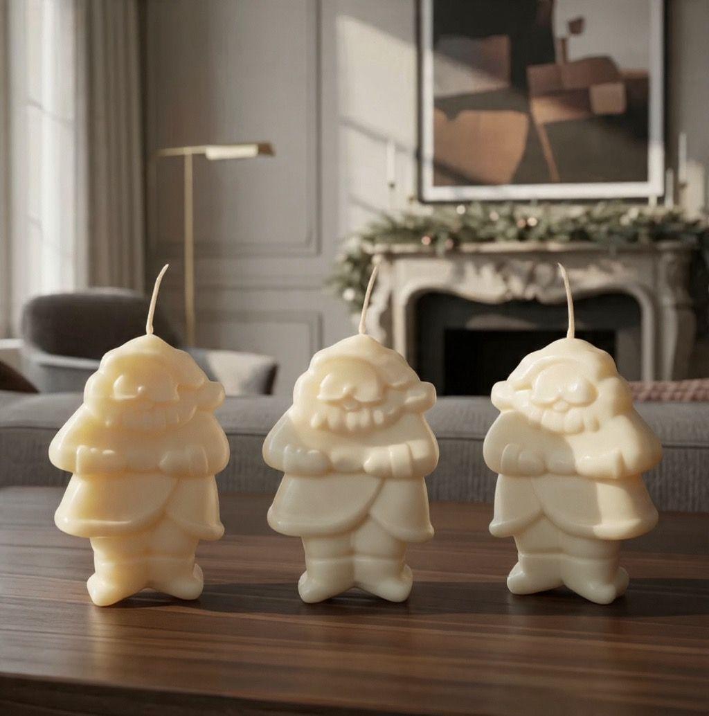 Pack 3 Velas de soja para decoración Santa Claus de 8 Cm-2