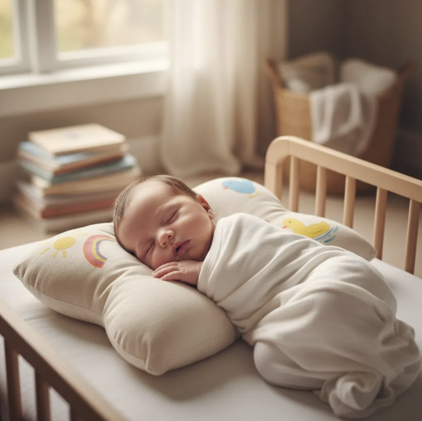Almohada cojín bebé recién nacida 100% algodón relleno antialérgico-2