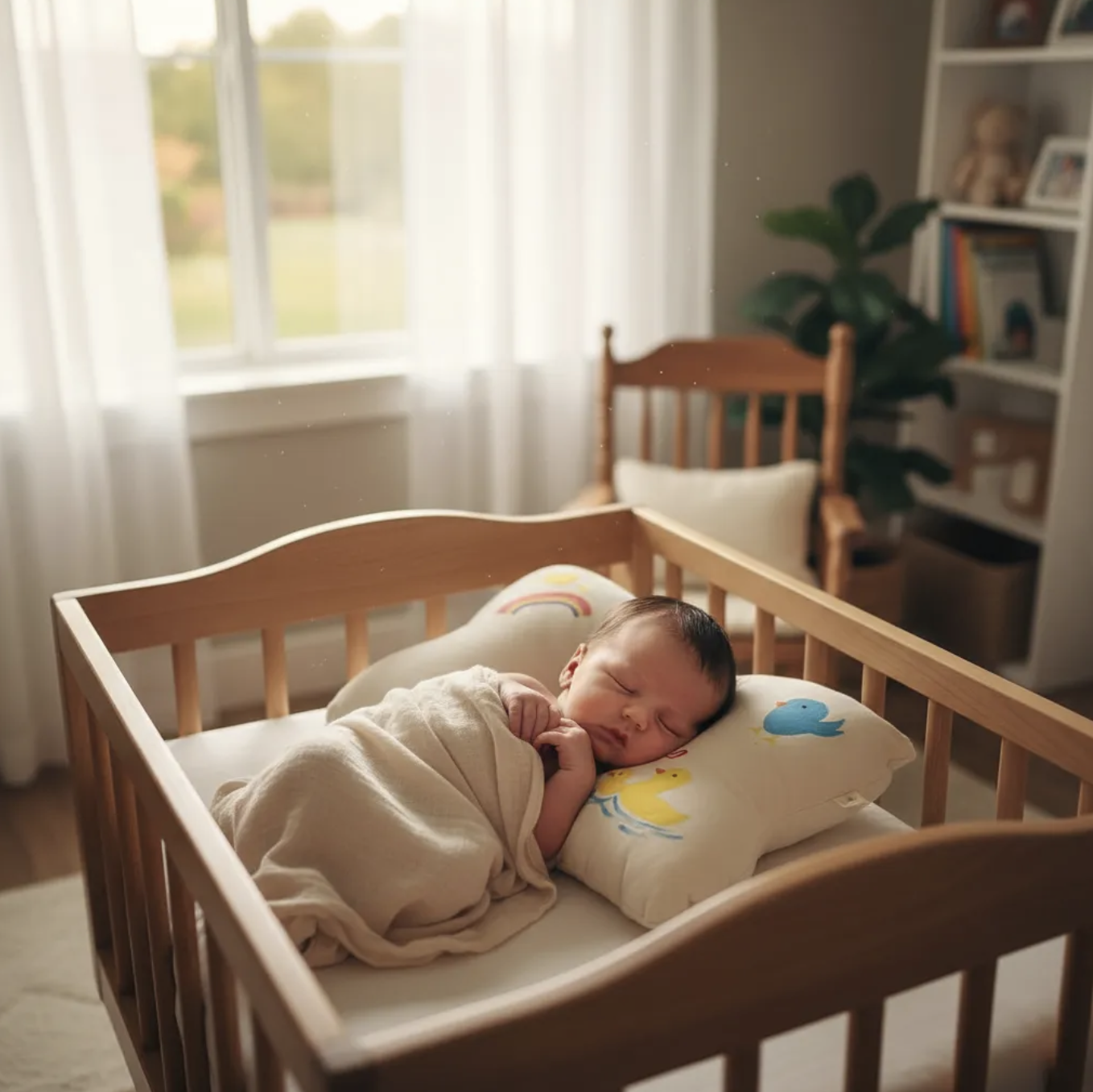 Almohada cojín bebé recién nacida 100% algodón relleno antialérgico-6