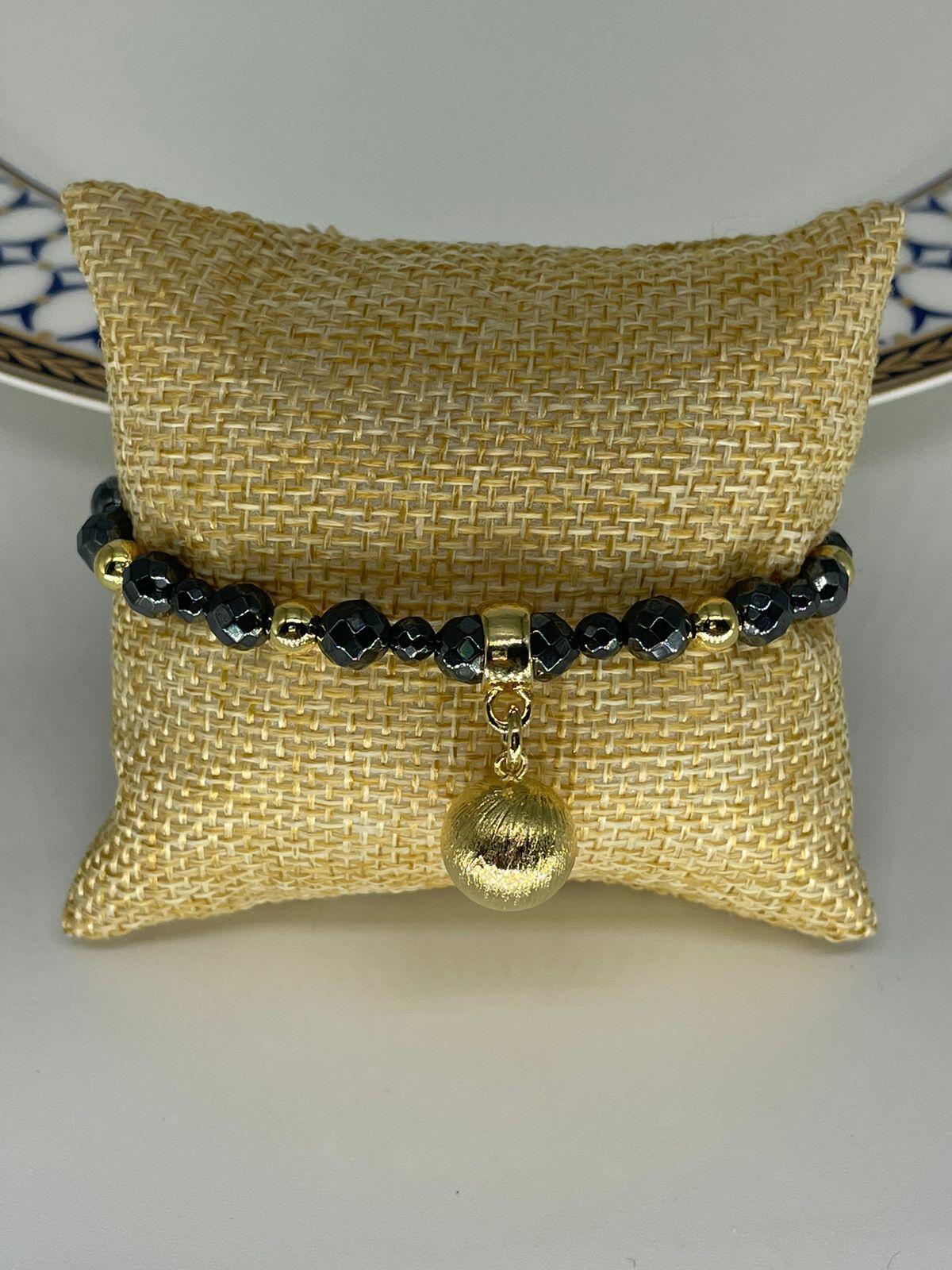 Pulsera Carolina con grafito enchape de oro 18K-2