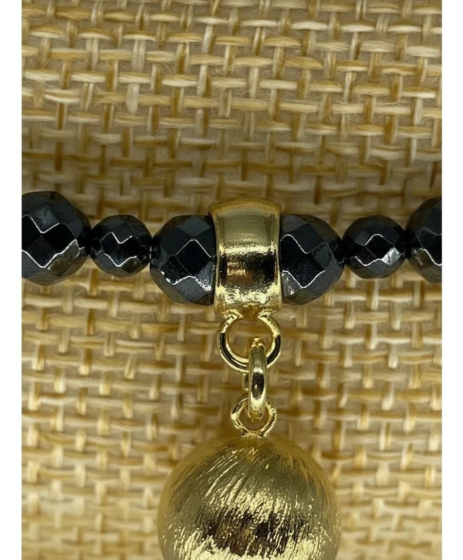 Pulsera Carolina con grafito enchape de oro 18K-3