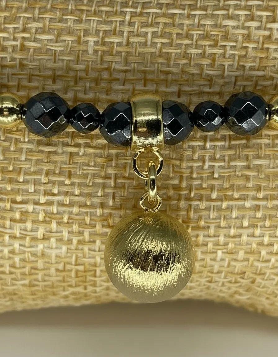 Pulsera Carolina con grafito enchape de oro 18K-5