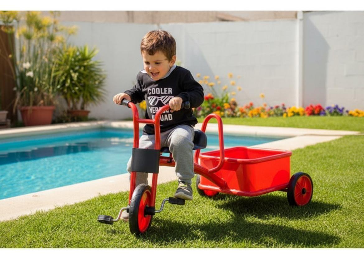 Triciclo con carro para juguetes-5