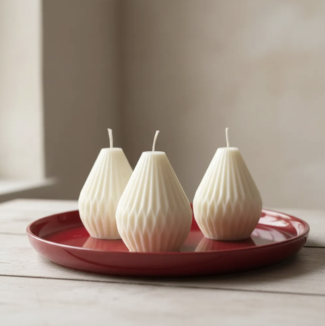 Velas plisadas en set de 3 unidades en cera de soja-3