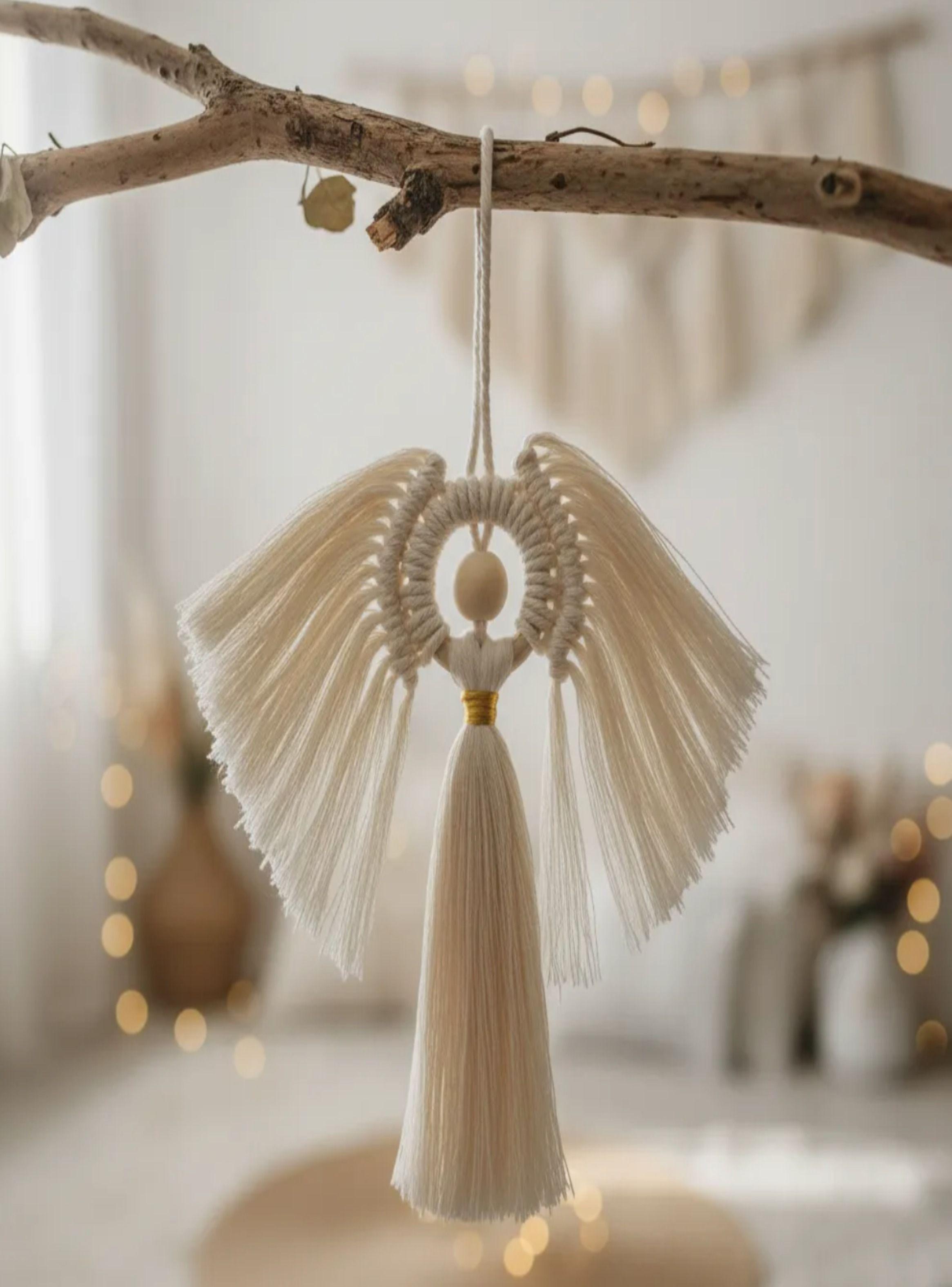 Ángel macramé adorno 20 cm Bautizo Primera Comunión-4