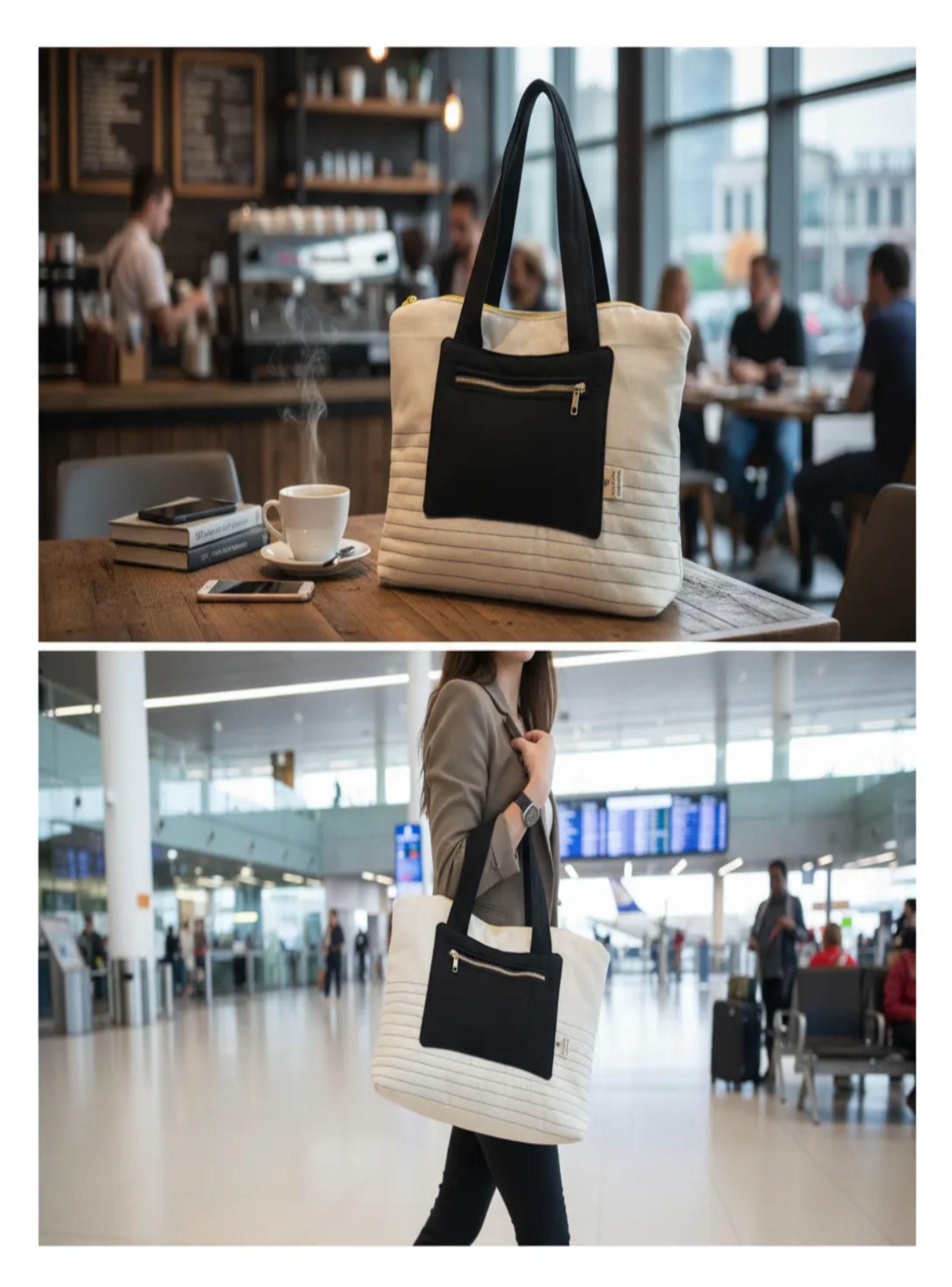 Tote Bag bolso acolchado de lona y forro impermeable-3