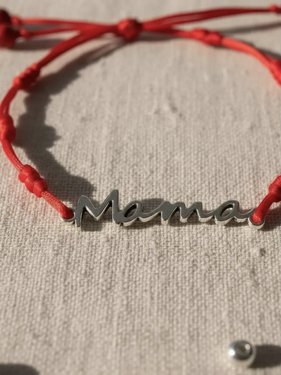 Pulsera Mamá 7 nudos de protección con 4 turquesas rojas es ajustable-3