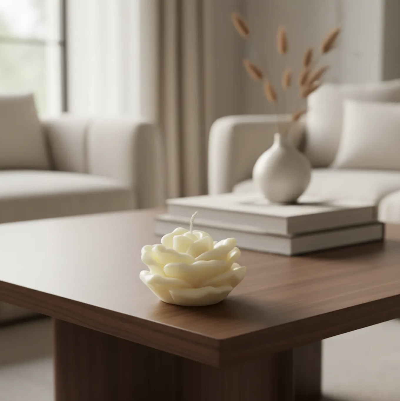 Vela Rosa para decoración. Flor de adorno hogar Souvenirs 3 cm en cera de soja-2