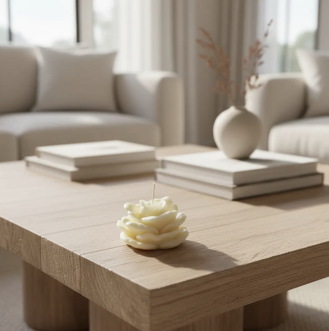 Vela Rosa para decoración. Flor de adorno hogar Souvenirs 3 cm en cera de soja-3