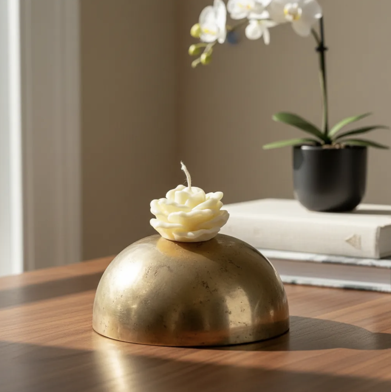 Vela Rosa para decoración. Flor de adorno hogar Souvenirs 3 cm en cera de soja-5