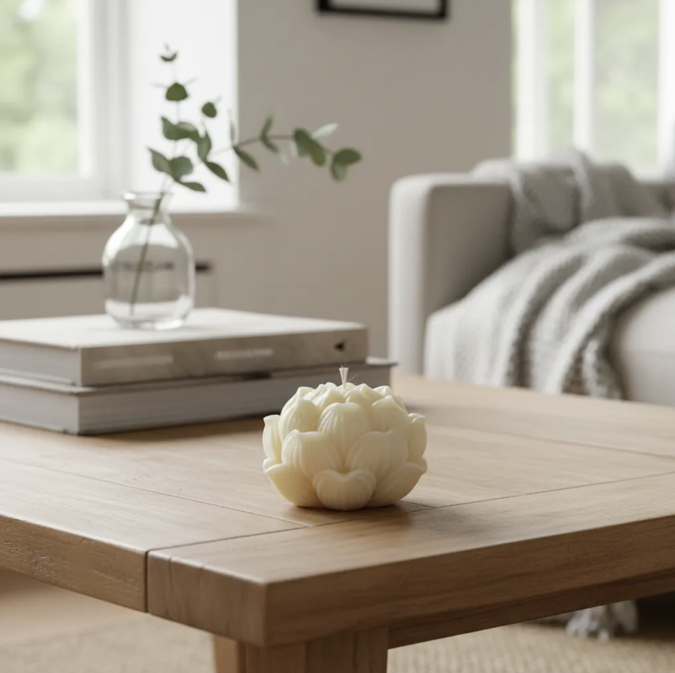 Vela Flor de Loto para decoración. Souvenir de renacimiento y equilibrio 4 cm en cera de soja-7