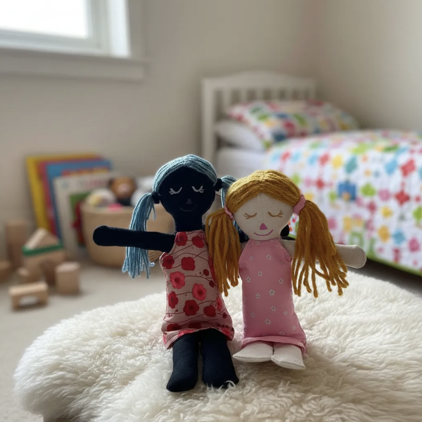 Mis primeras muñecas María & Celeste Waldorf y Montessori 32 cm Inclusión Educativa-2