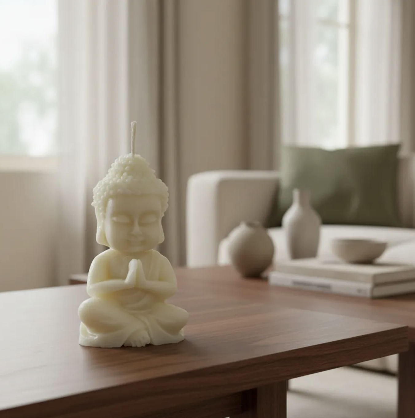 Vela Buda para decoración. Buddha adorno Souvenirs hogar 5 cm Cera de soja-2