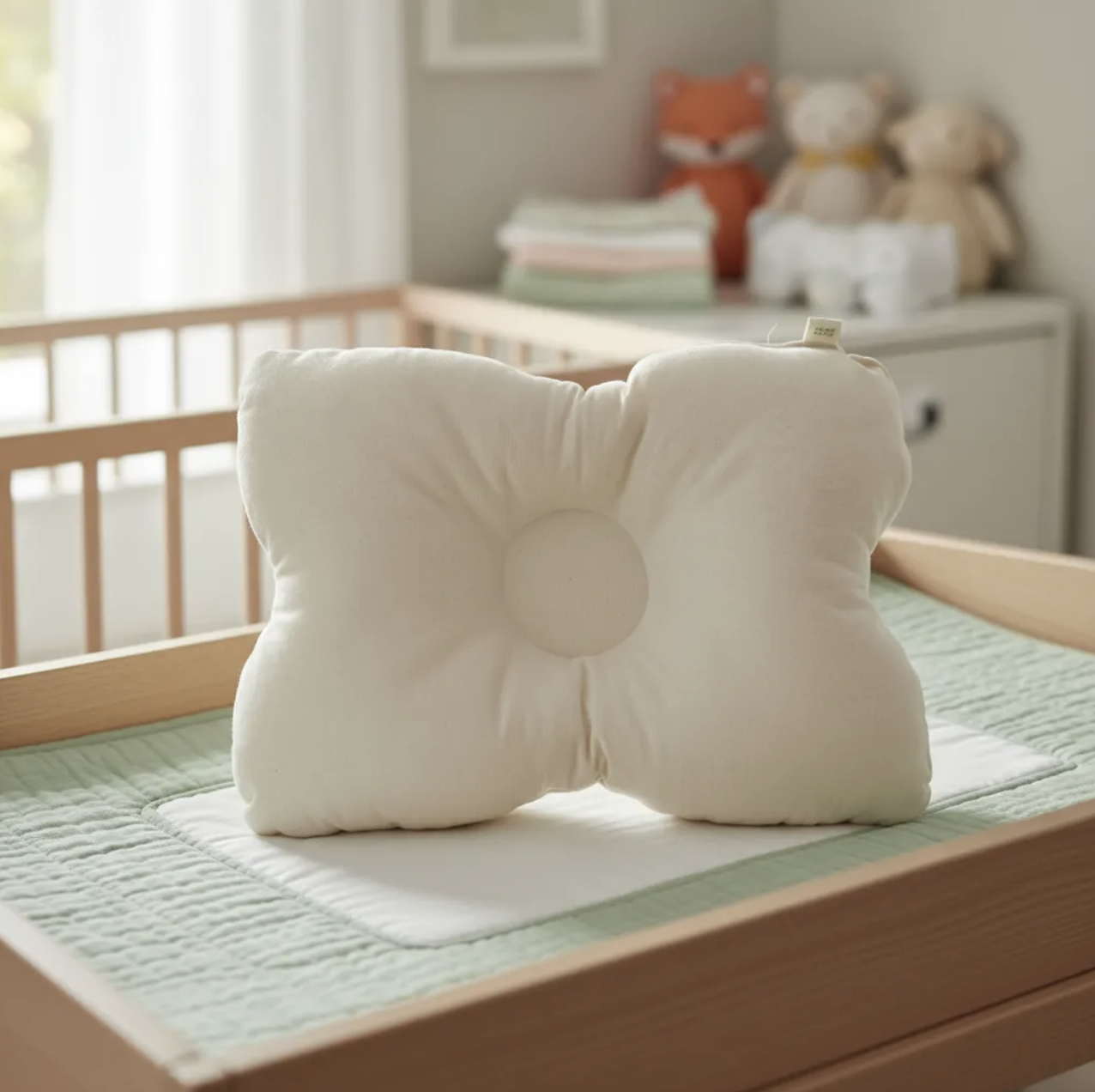 Almohada Anti-plagiocefalia bebé recién nacido 100% algodón relleno antialérgico-6