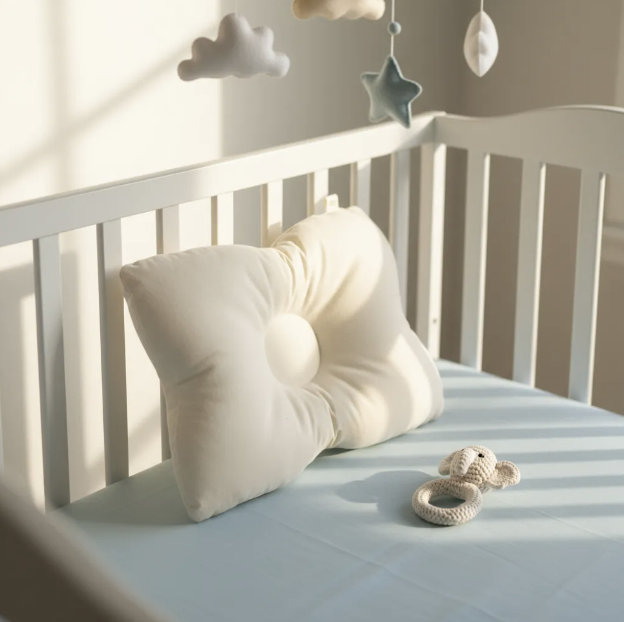 Almohada Anti-plagiocefalia bebé recién nacido 100% algodón relleno antialérgico-7