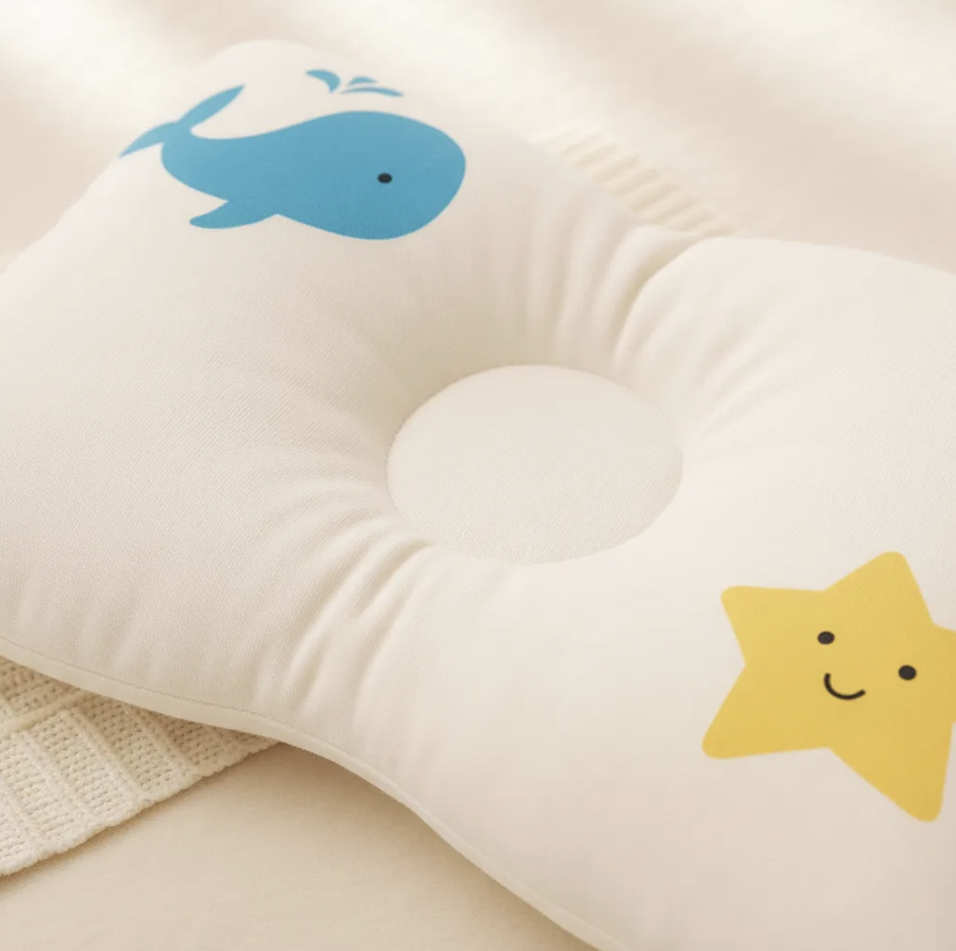 Almohada bebé recién nacido 100% algodón relleno antialérgico-3