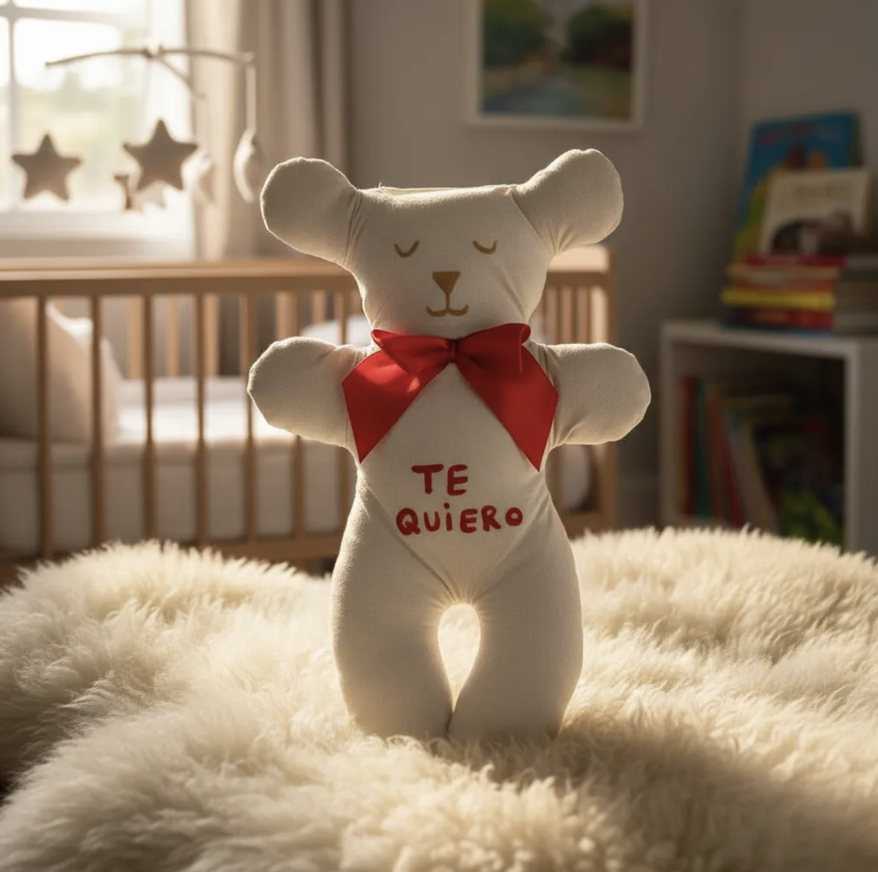 Oso día de los enamorados con Te Quiero en 100% Algodón peluche osito Hecho a Mano-6