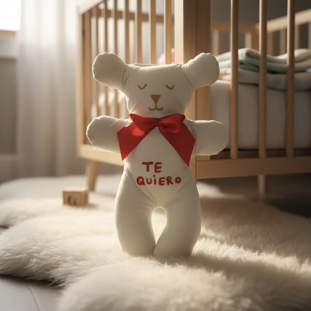 Oso día de los enamorados con Te Quiero en 100% Algodón peluche osito Hecho a Mano-2