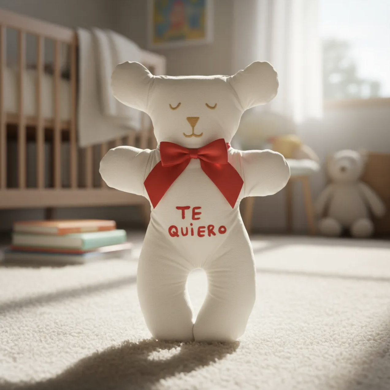 Oso día de los enamorados con Te Quiero en 100% Algodón peluche osito Hecho a Mano-3