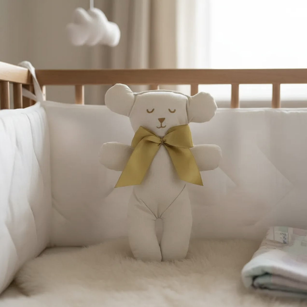 Mi primer osito de peluche en 100% algodón con relleno antialérgico 22 cm artesanal-2