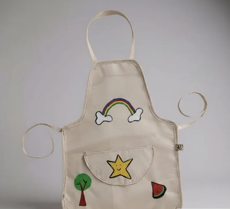 Delantal cocina niño pintado a mano 100 algodón talla única 3 a 7 años-5