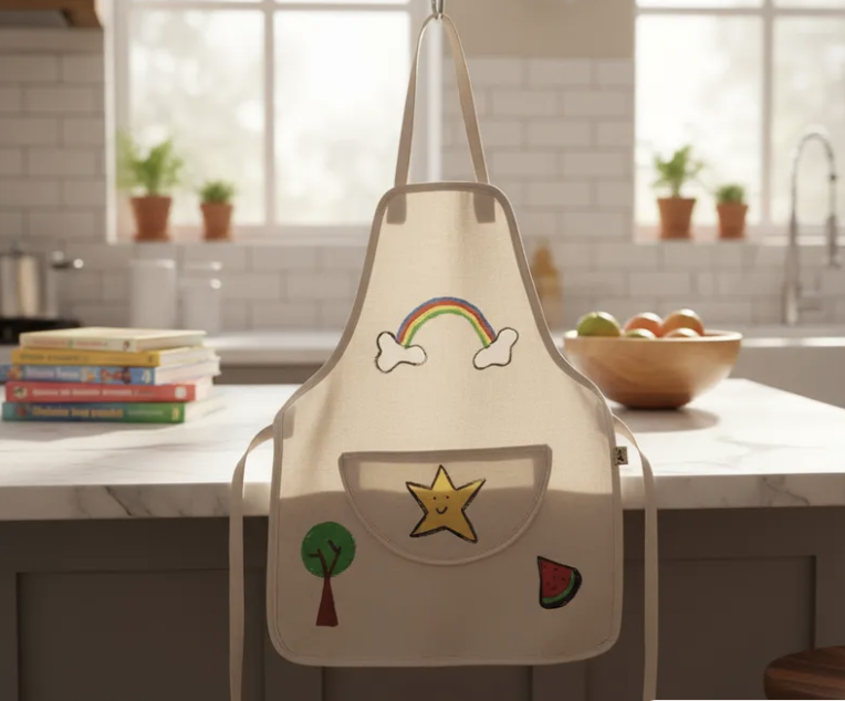 Delantal cocina niño pintado a mano 100 algodón talla única 3 a 7 años-8