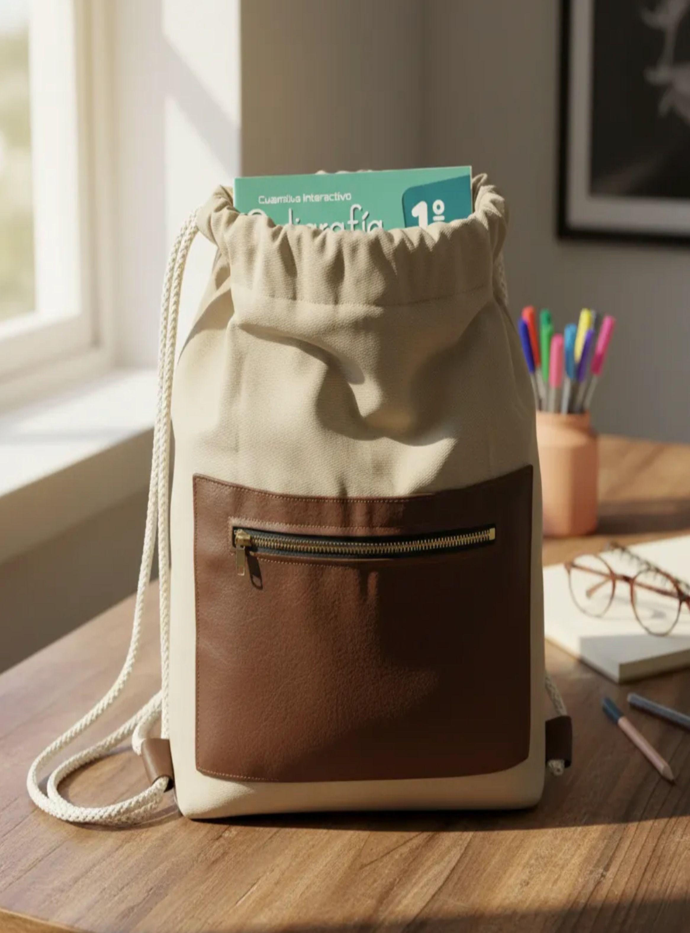 Mochila morral tela Gabardina Nacional 40x30 cm-2