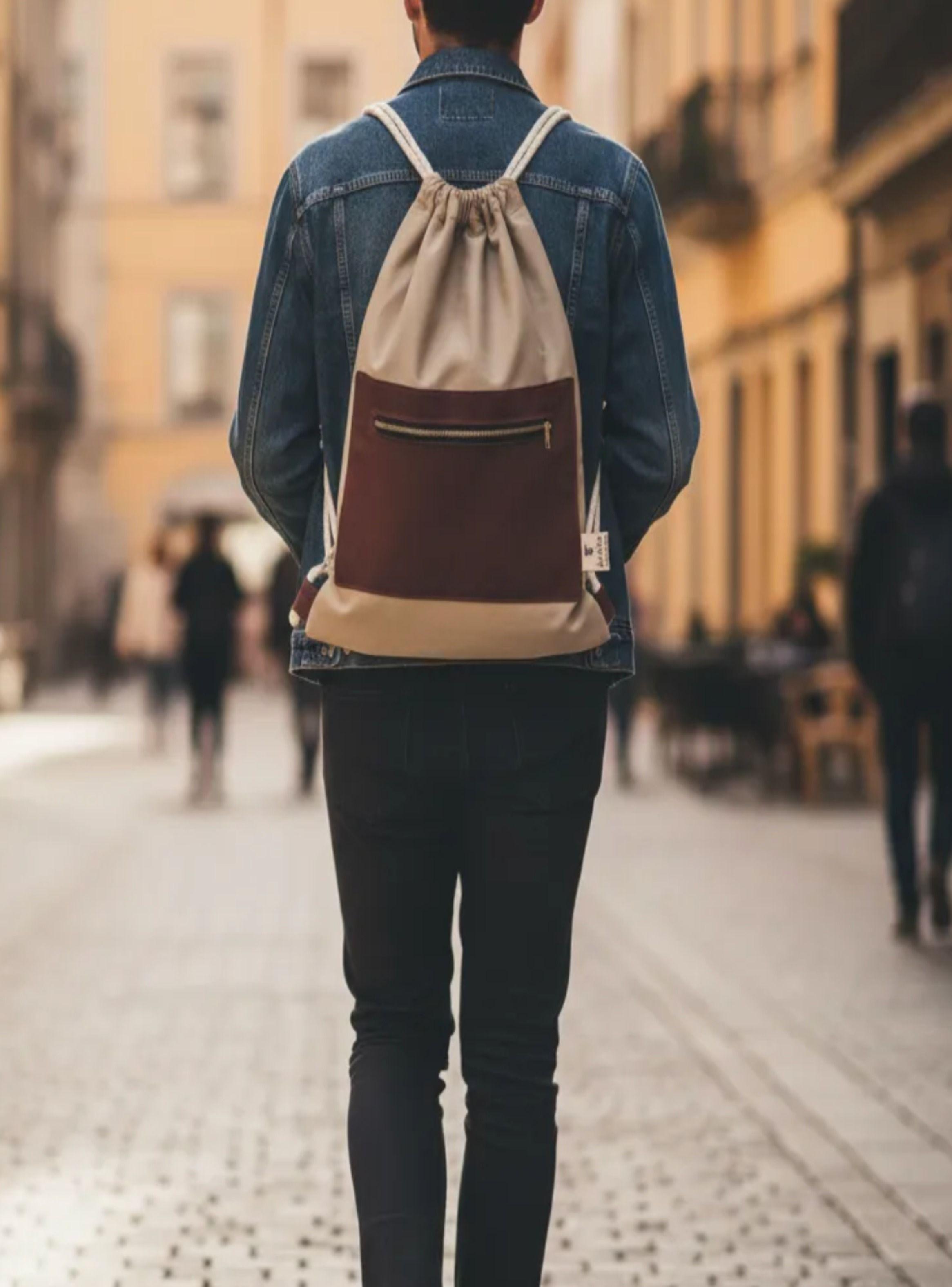 Mochila morral tela Gabardina Nacional 40x30 cm-3