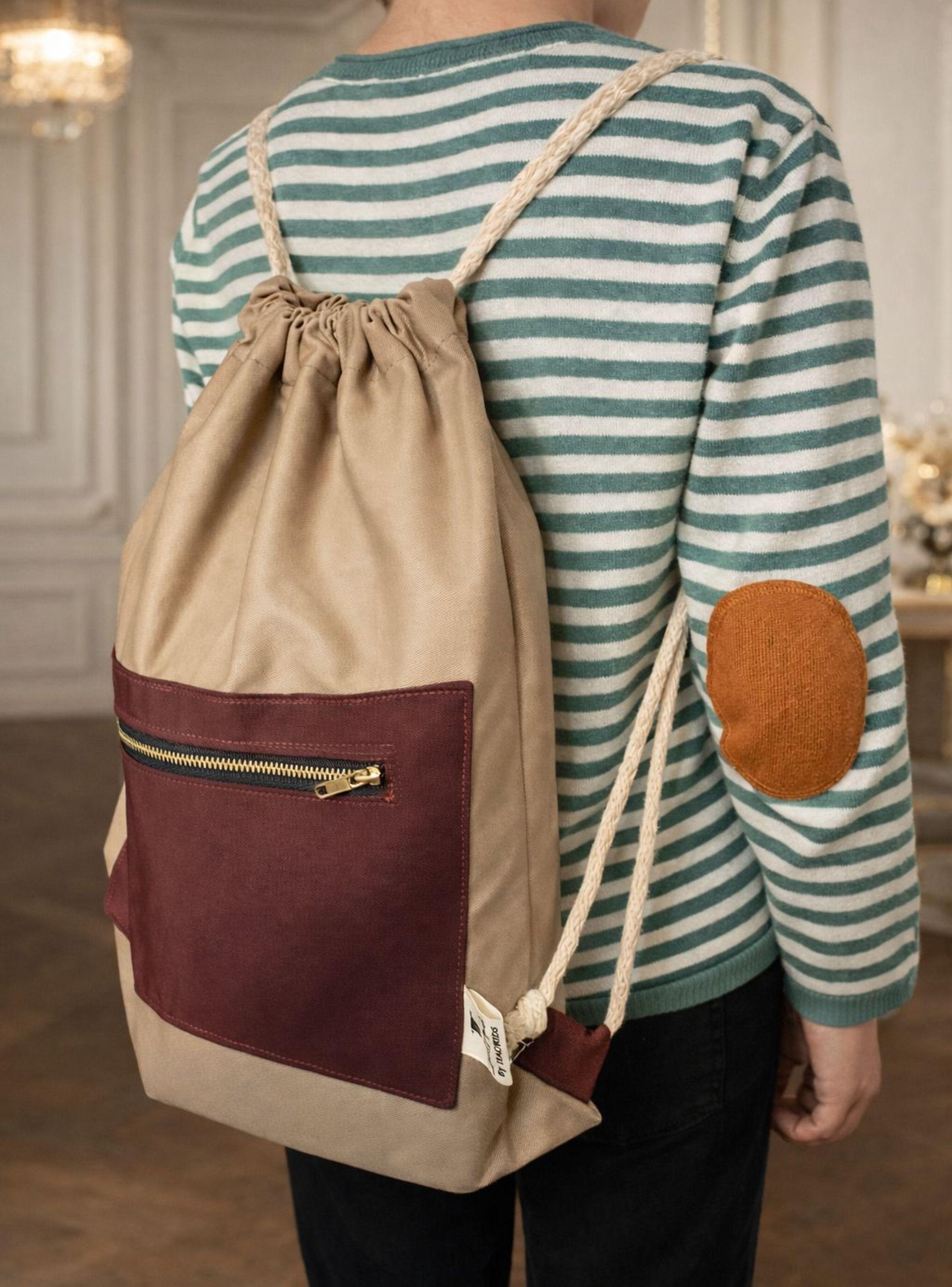 Mochila morral tela Gabardina Nacional 40x30 cm-4