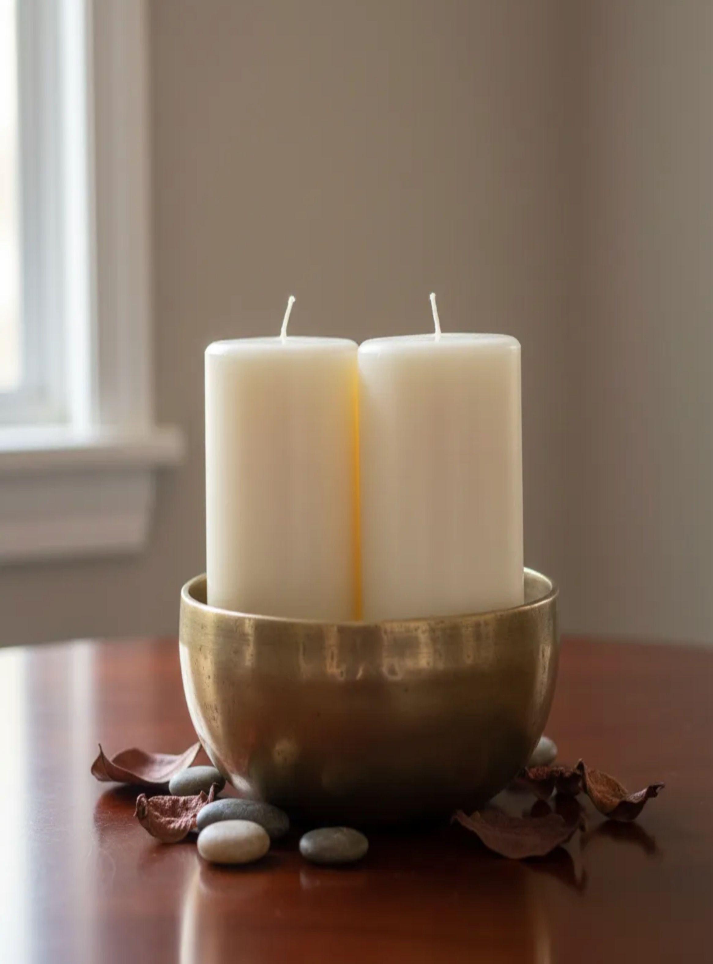 Cirios de soja 2 unidades lisas cilindricas 9 cm Velones-3