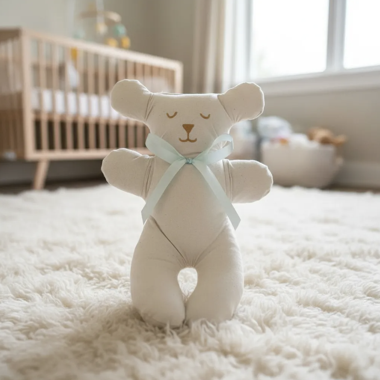 Mi primer oso de peluche en 100% algodón con relleno antialérgico 22 cm Artesanal-3