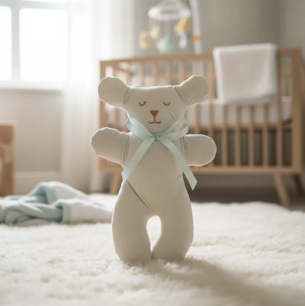 Mi primer oso de peluche en 100% algodón con relleno antialérgico 22 cm Artesanal-4