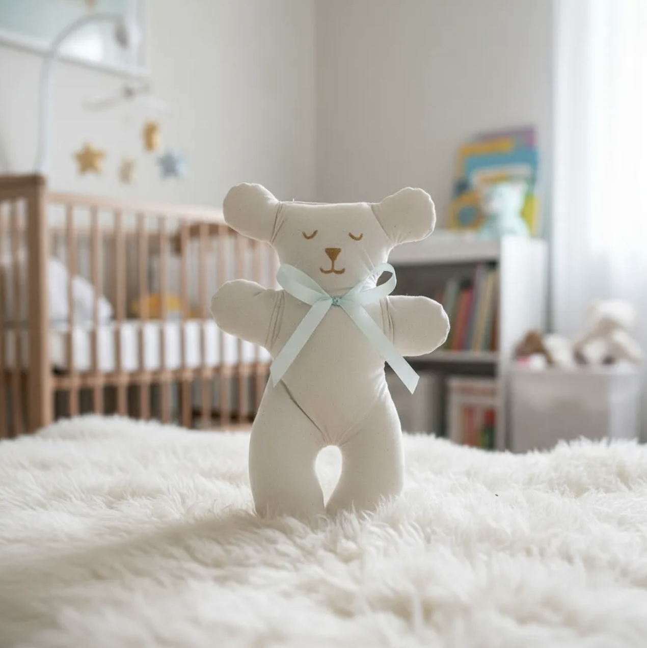 Mi primer oso de peluche en 100% algodón con relleno antialérgico 22 cm Artesanal-5