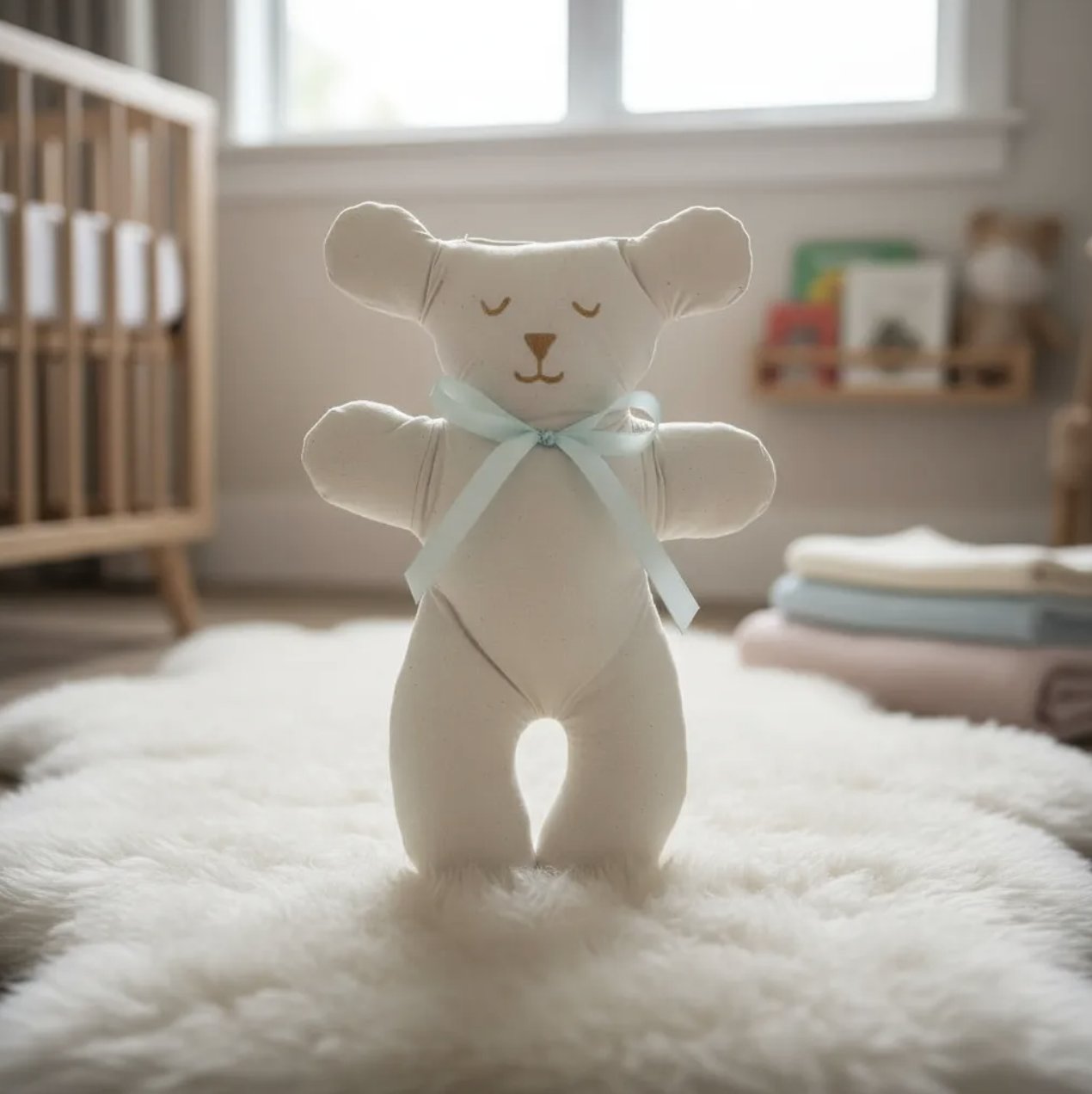 Mi primer oso de peluche en 100% algodón con relleno antialérgico 22 cm Artesanal-6