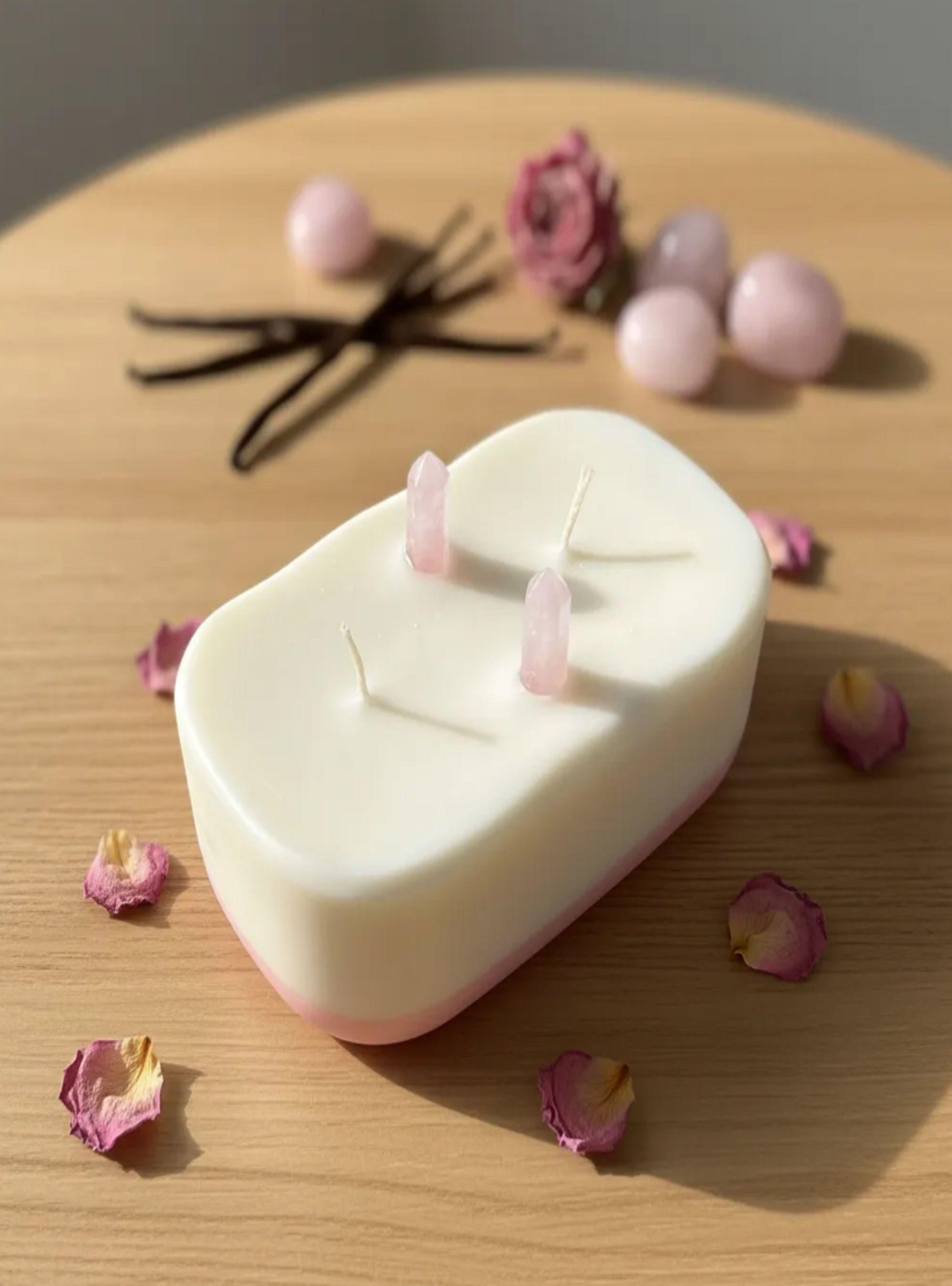 Vela energetica del amor 2 cuarzos rosa naturales-2