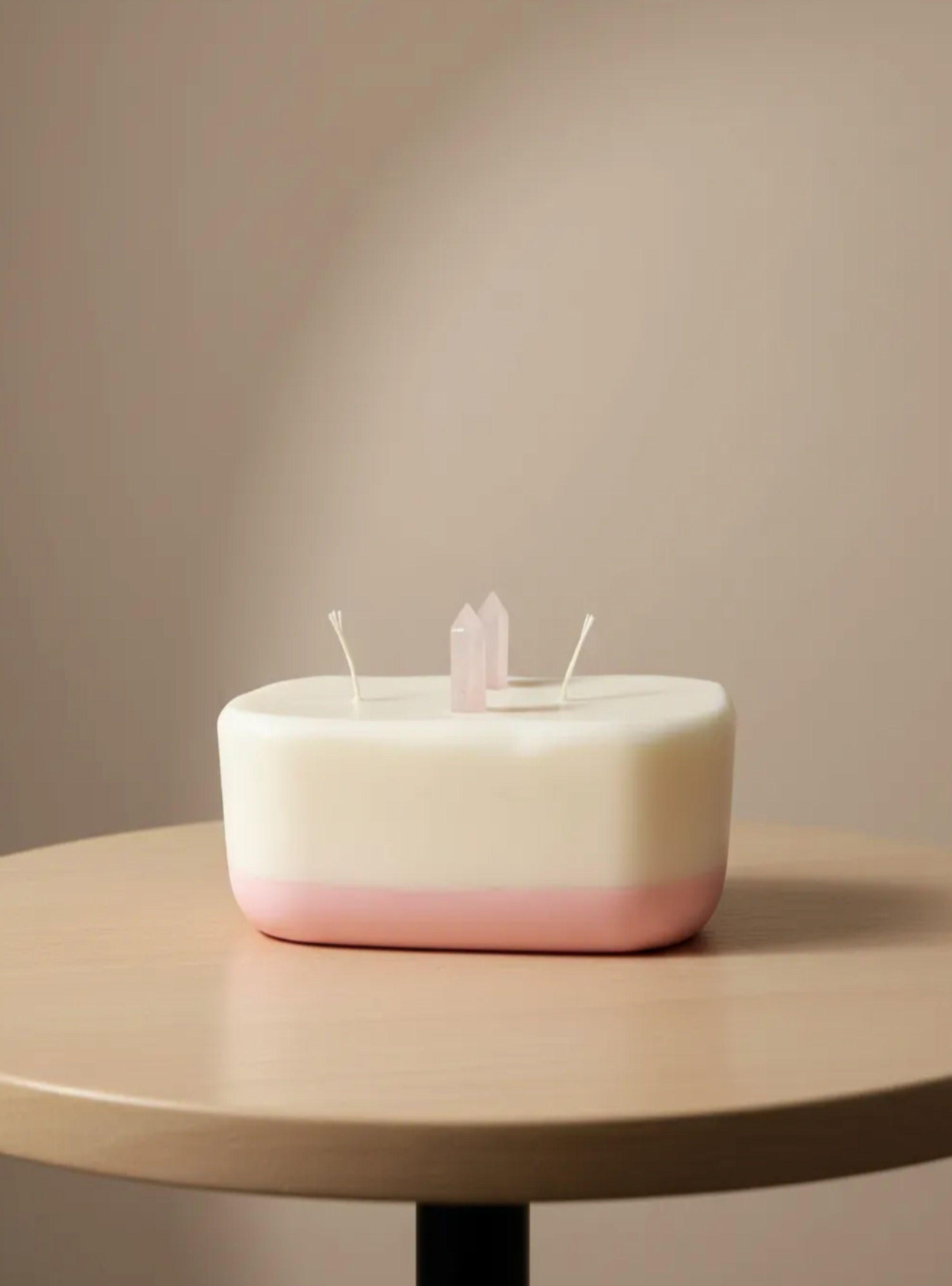Vela energetica del amor 2 cuarzos rosa naturales-3