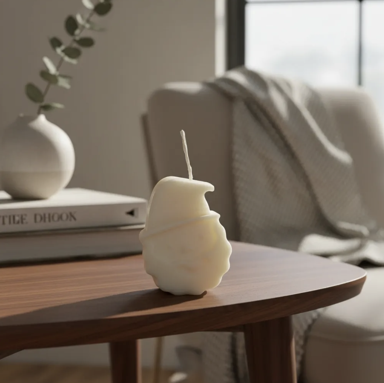 Pack 3 Velas de soja decoración con 2 viejitos pascueros y mono de nieve 8 Cm-4