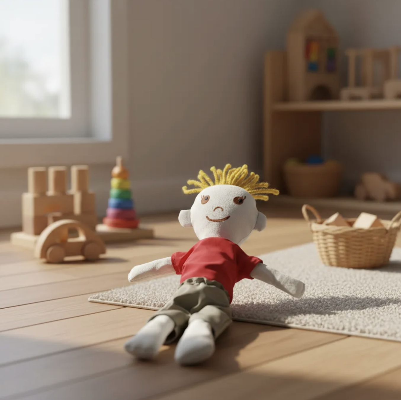 Muñeco Waldorf & Montessori para niño llamado Damián 38 Cm-3