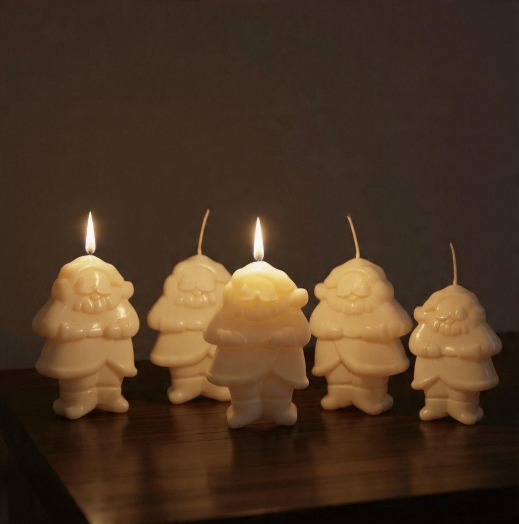 Vela navidad de soja Viejo Pascuero para navidad diseño Santa Claus 8 cm de alto-2