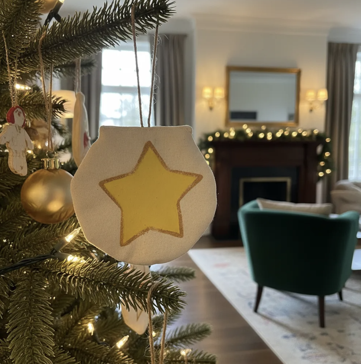 Colgantes navideños pintados a mano 6 colgantes para árbol de navidad-3