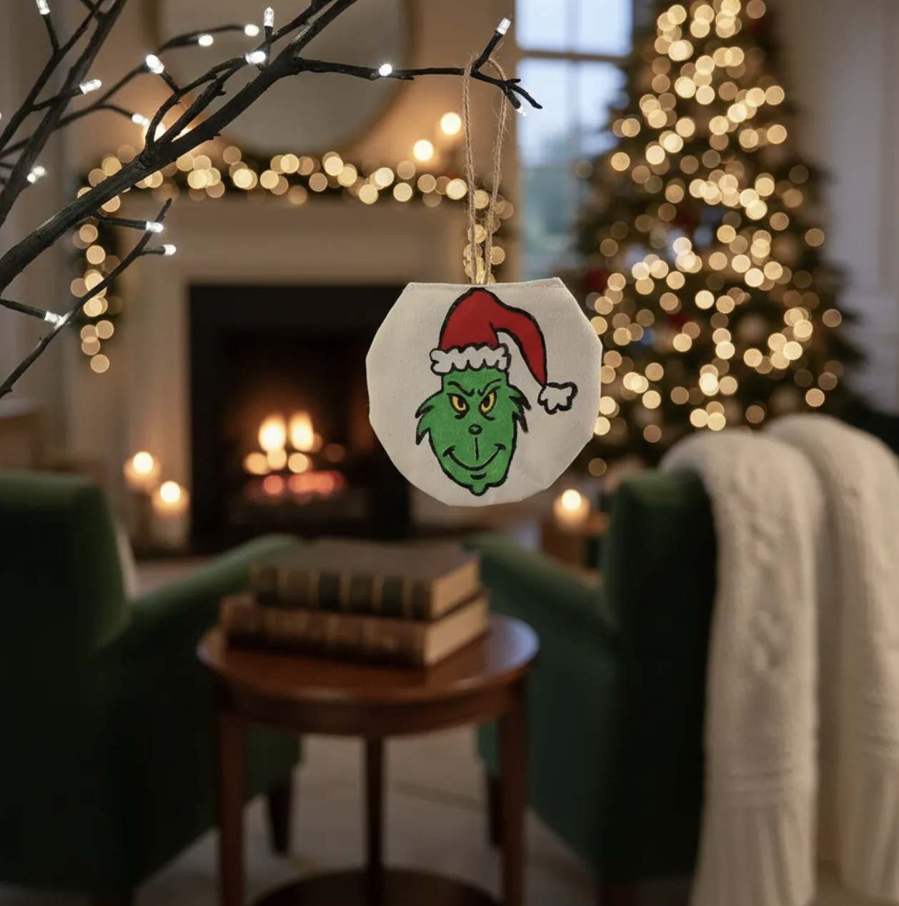 Colgantes navideños pintados a mano 6 colgantes para árbol de navidad-7