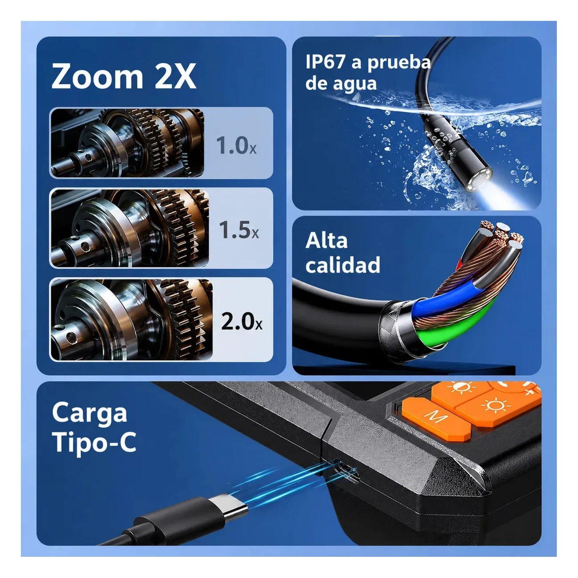 Camara Endoscopica Industrial P410 Con Cable 15m 1080p-3
