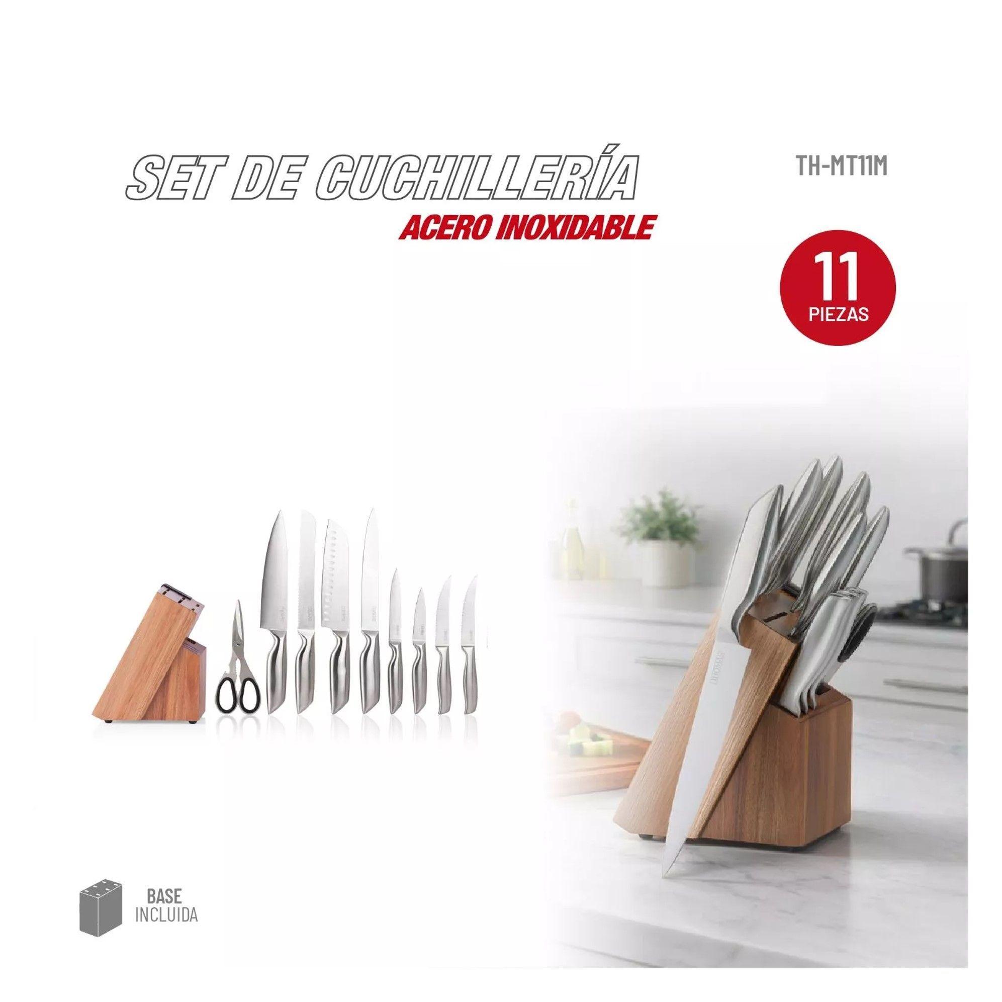Juego De Cuchillos Acero Inoxidable 11 Pcs Base-1