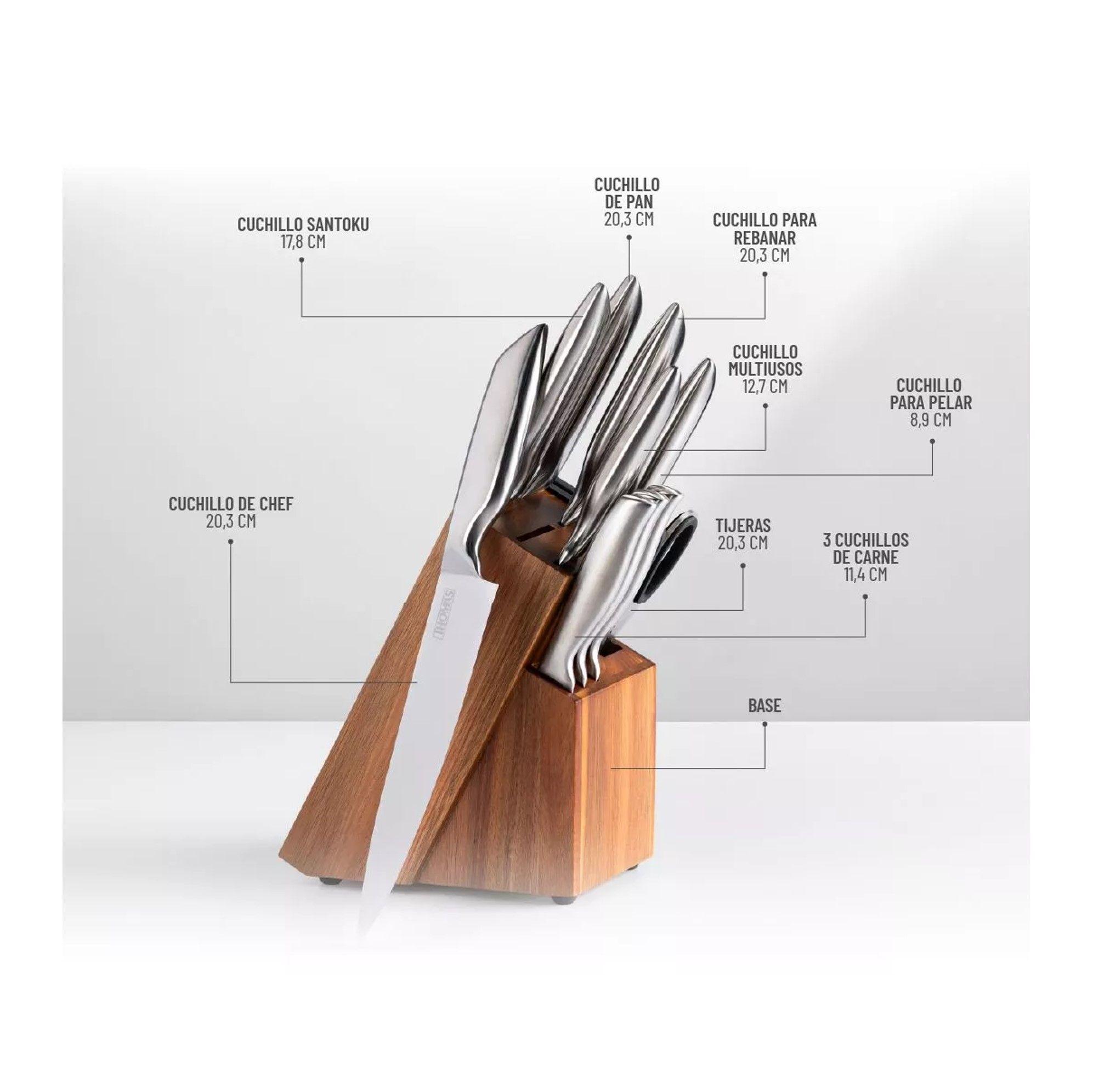 Juego De Cuchillos Acero Inoxidable 11 Pcs Base-5