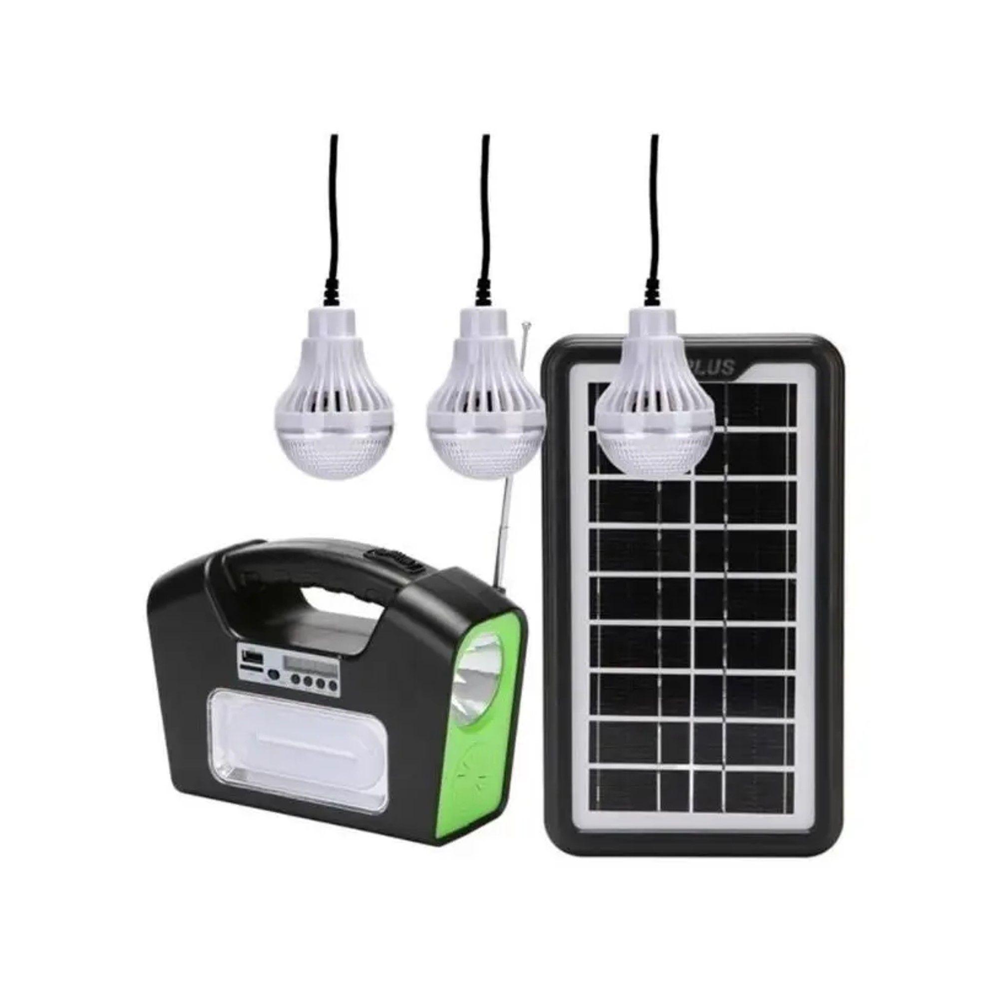 KIT SOLAR CAMPING LAMPARA LED GD 16 6V RECARGABLE BLUETOOTH-2
