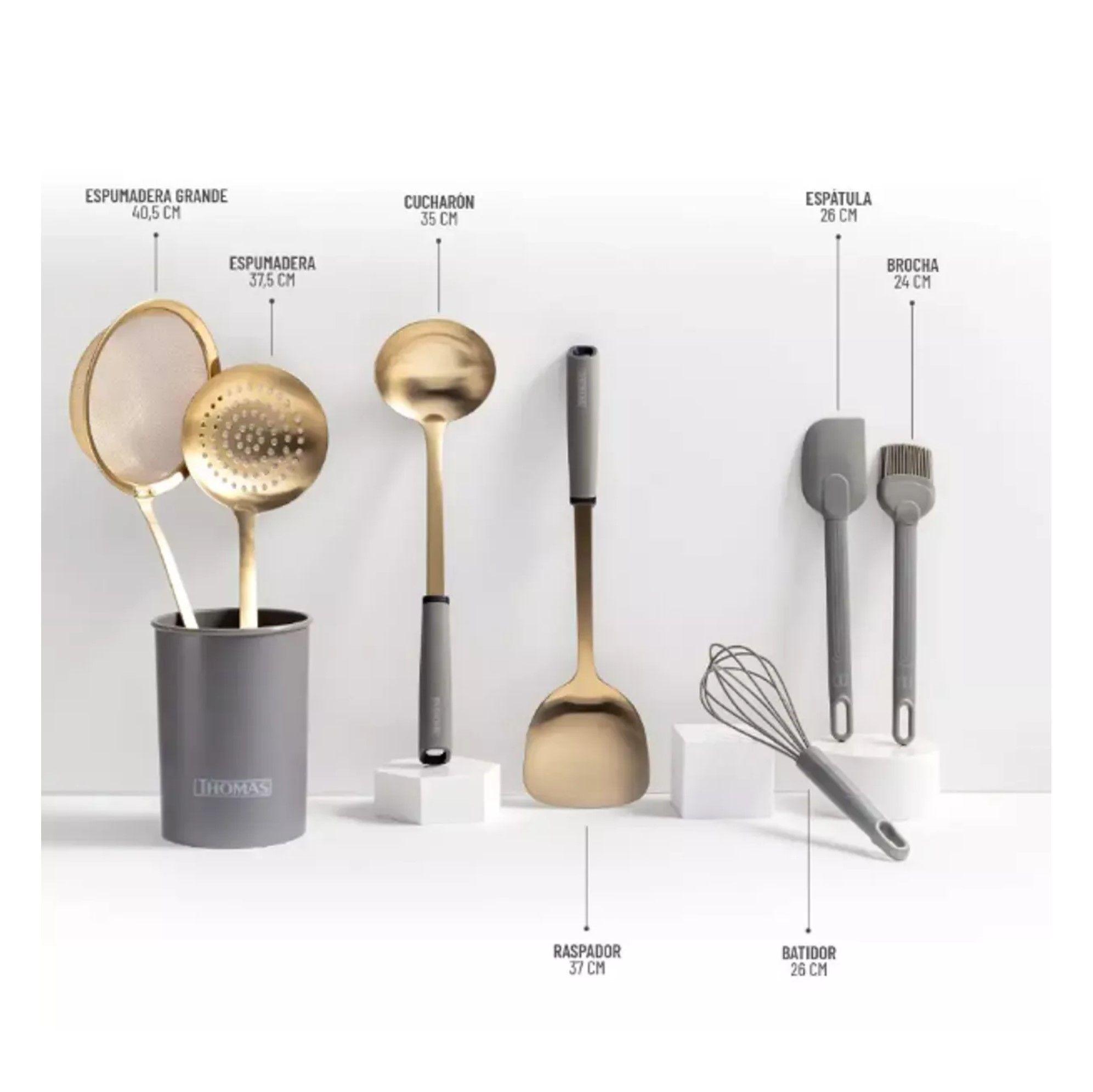 SET DE UTENSILIOS DE COCINA 8PCS ACERO INOXIDABLE-2