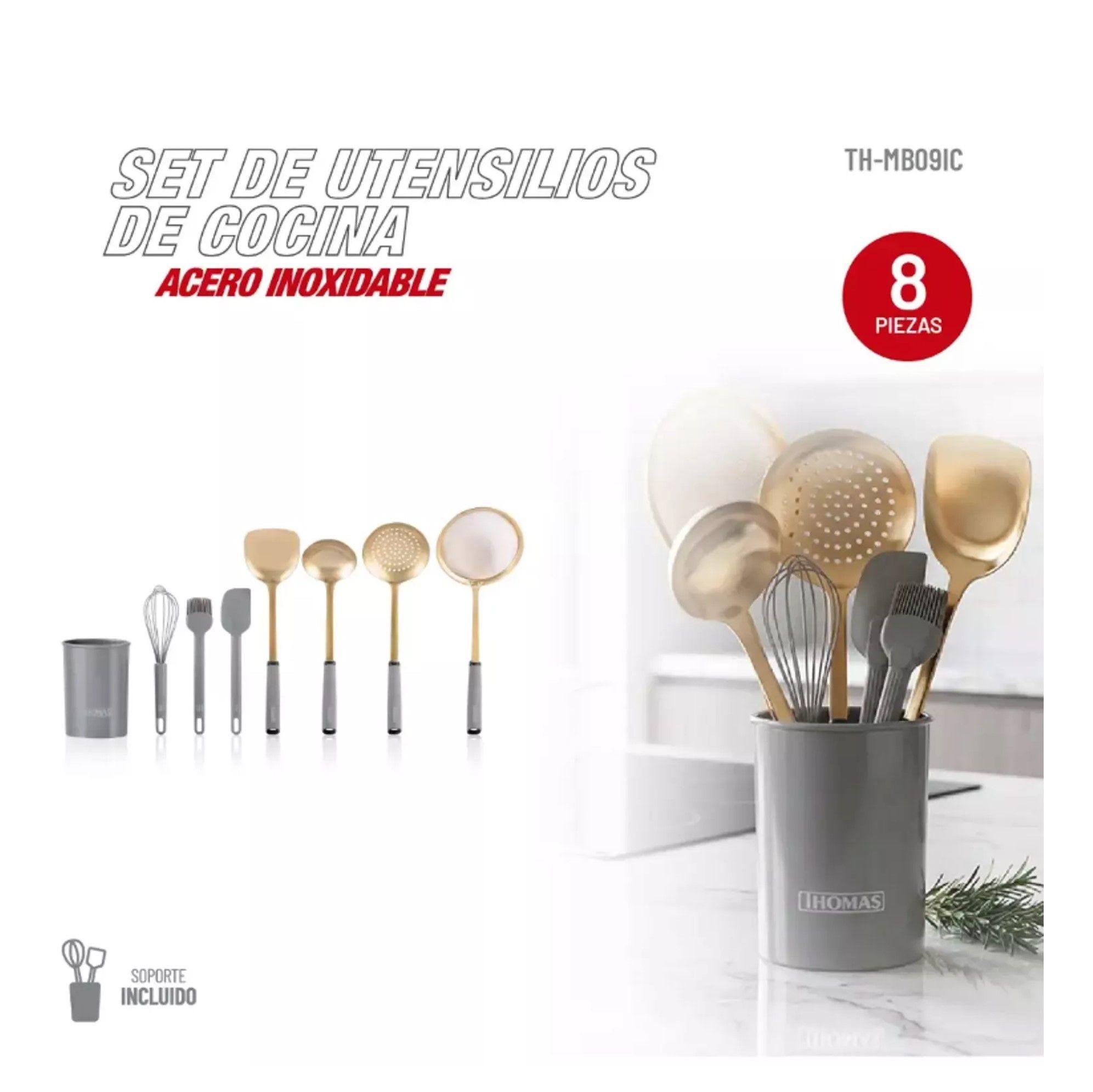 SET DE UTENSILIOS DE COCINA 8PCS ACERO INOXIDABLE-4